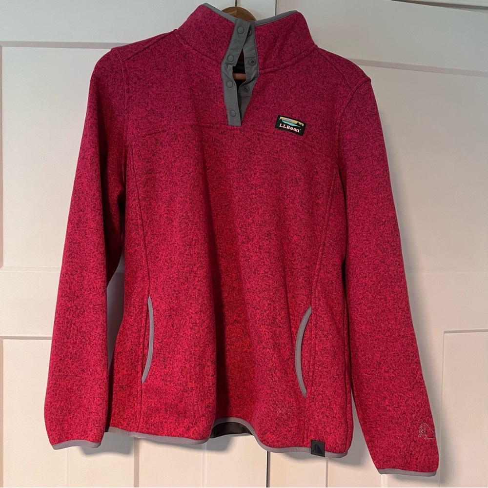 L.L. Bean Sweater Fleece, Sunset Pink, Size Large